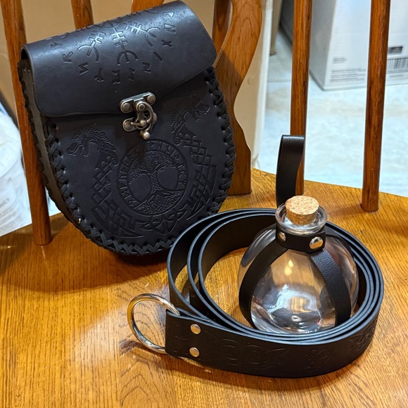 Viking LARP Cosplay Bag Belt Potion Holder Celtic Norse Renaissance - Picture 1 of 8